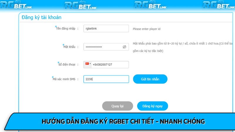 Hướng dẫn đăng ký RGBET chi tiết - nhanh chóng